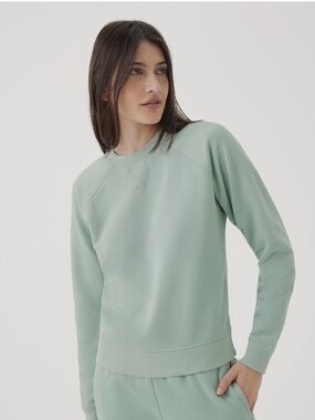 Pact Women's Crewneck Sweatshirt in Sage Green